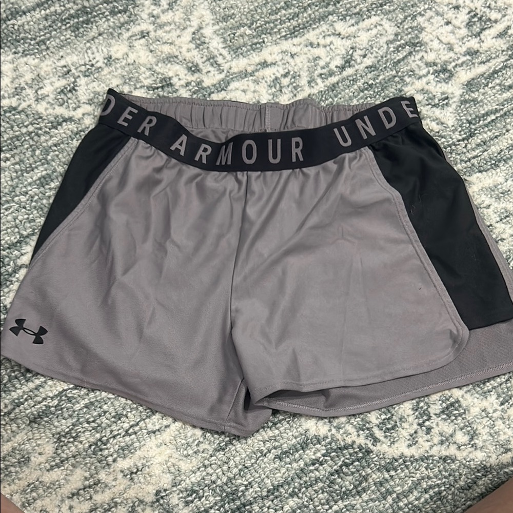 Under Armour Gray and Black Athletic Shorts Lightweight Performance